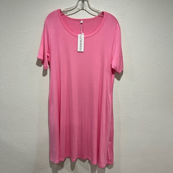 WNEEDU Women's Casual T-shirt Dress; New with Tags; Size L - Picture 5 of 13